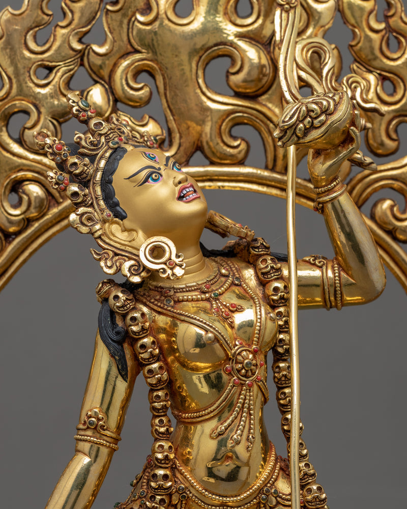 Goddess Vajrayogini Statue | Gold Gilded Dakini Art