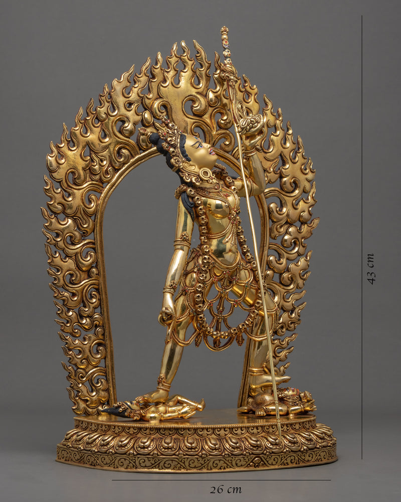 Goddess Vajrayogini Statue | Gold Gilded Dakini Art