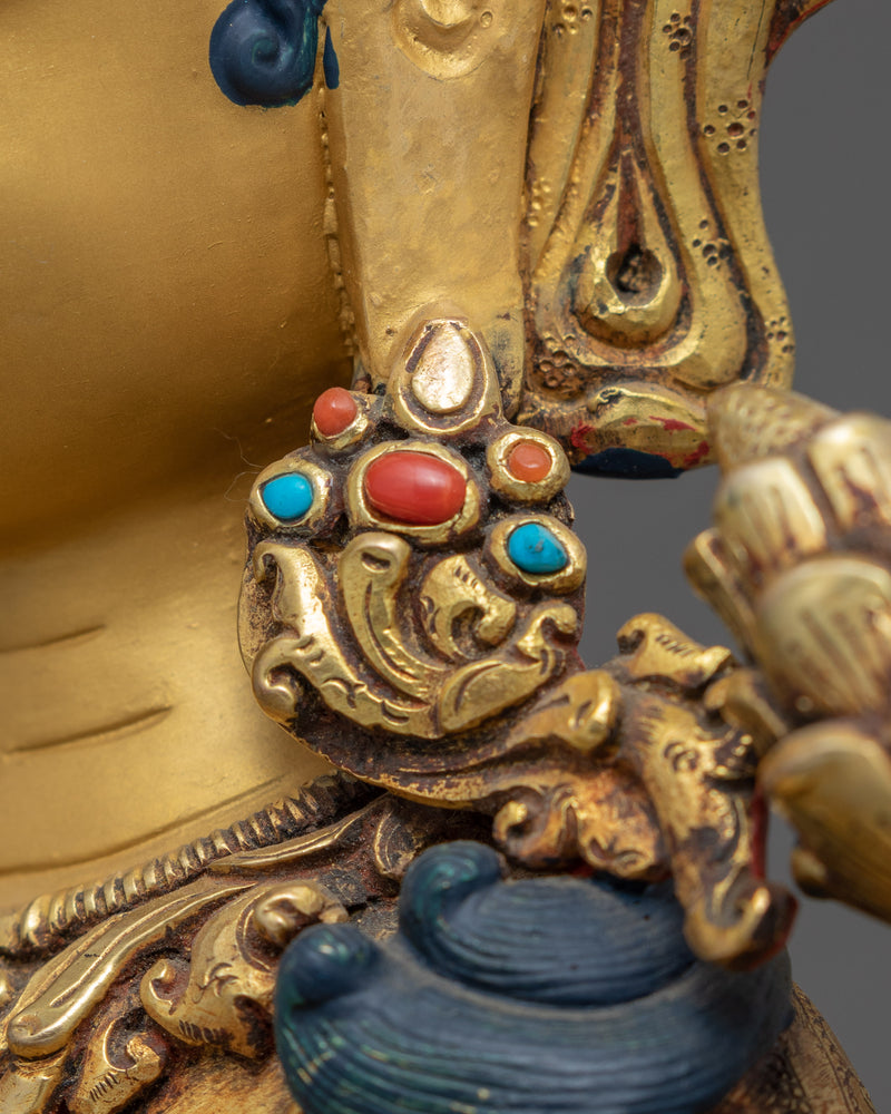 Green Tara Gold Statue | Traditional Himalayan art of Nepal