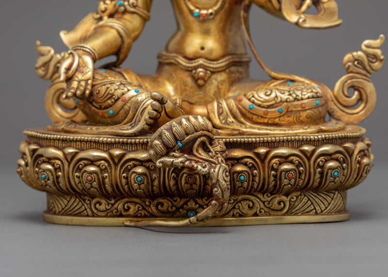 Green Tara Gold Statue | Traditional Himalayan art of Nepal