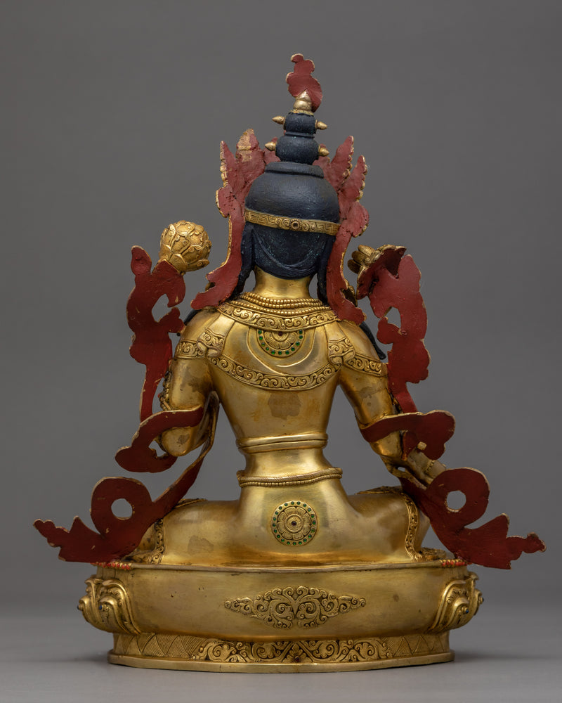 Green Tara Golden Statue | Himalayan Traditional Art