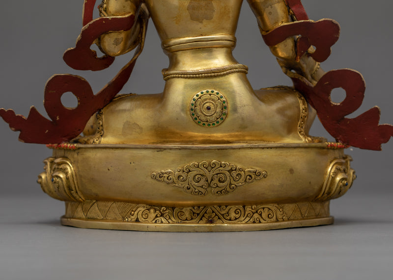 Green Tara Golden Statue | Himalayan Traditional Art