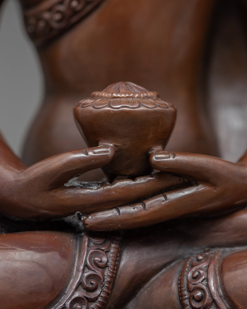 Amitabha Buddha Copper Sculpture | Finely Hand Carved Himalayan Art