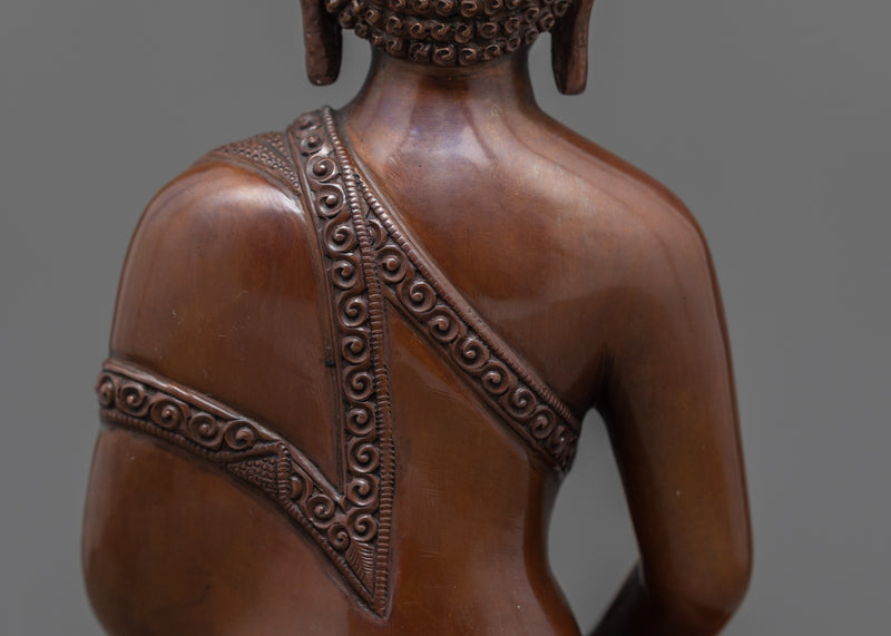 Amitabha Buddha Copper Sculpture | Finely Hand Carved Himalayan Art