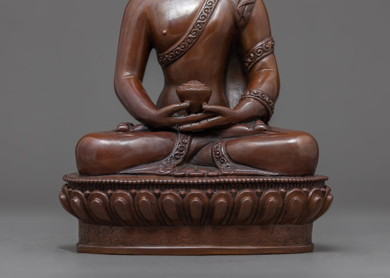 Amitabha Buddha Copper Sculpture | Finely Hand Carved Himalayan Art