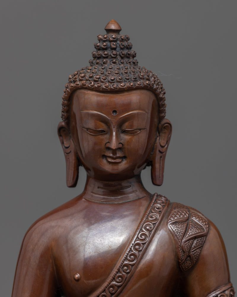 Amitabha Buddha Copper Sculpture | Finely Hand Carved Himalayan Art