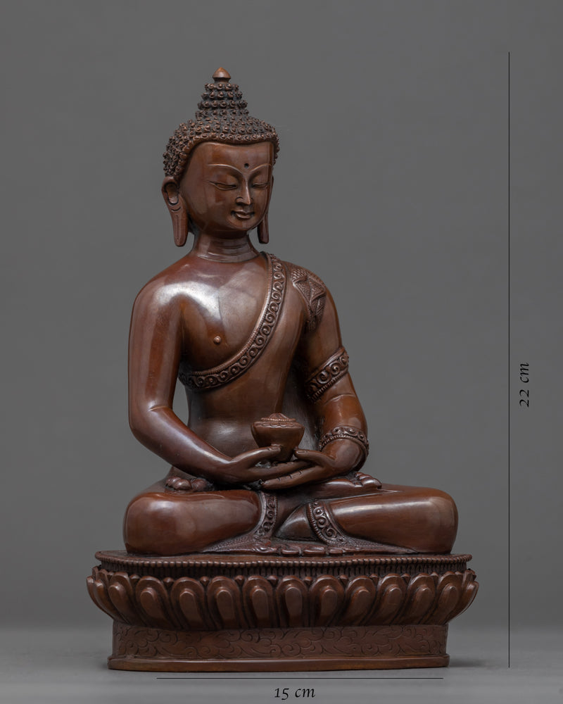 Amitabha Buddha Copper Sculpture | Finely Hand Carved Himalayan Art