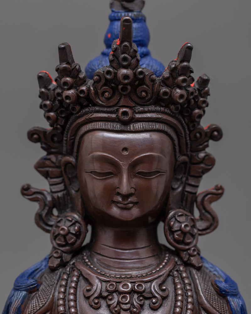 Amitayus Bodhisattva Copper Sculpture | Himalayan Art of Nepal