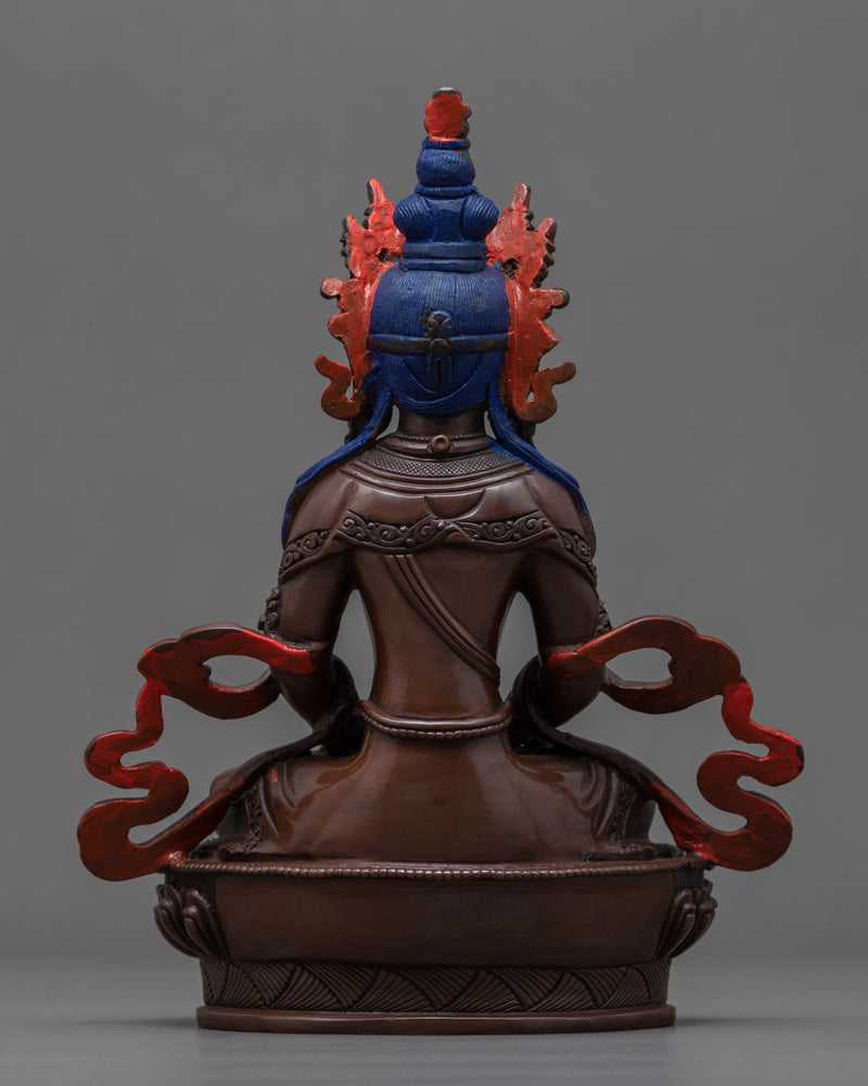 Amitayus Bodhisattva Copper Sculpture | Himalayan Art of Nepal