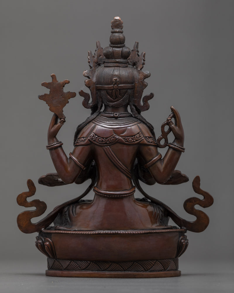 Chenrezig Tibetan Sculpture | Traditional Himalayan Art of Nepal