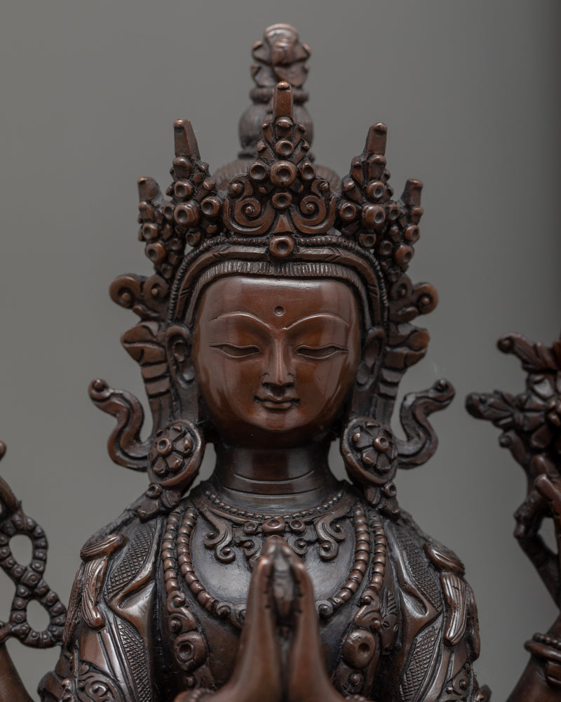 Chenrezig Tibetan Sculpture | Traditional Himalayan Art of Nepal