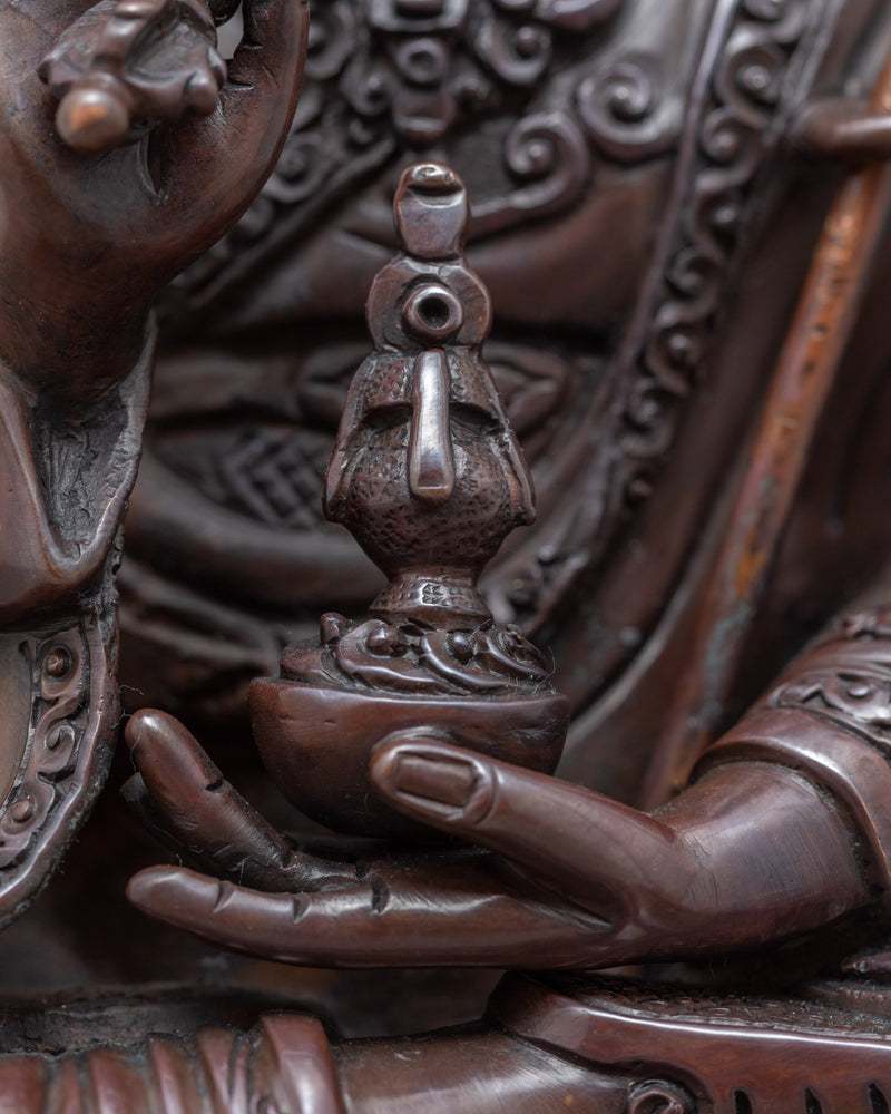 Guru Padmasambhava | Traditional Handmade Copper Sculpture