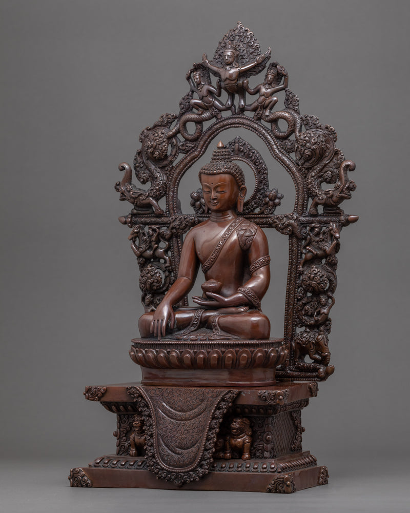 Buddha Gautama Shakyamuni Statue | Traditional Oxidized Sculpture