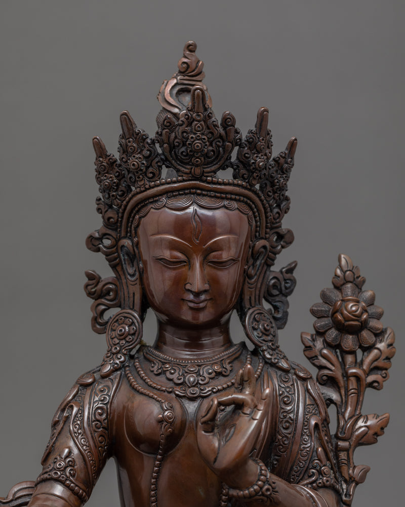 White Tara Goddess Sculpture | Traditional Tibetan Art