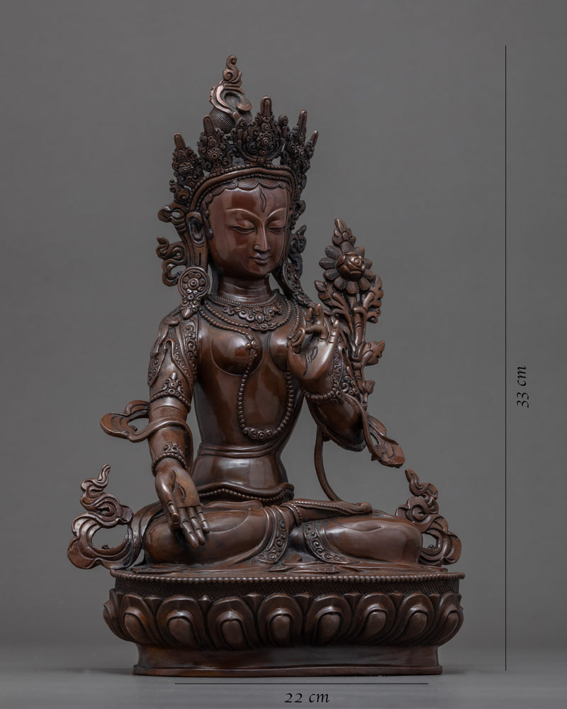 White Tara Goddess Sculpture | Traditional Tibetan Art