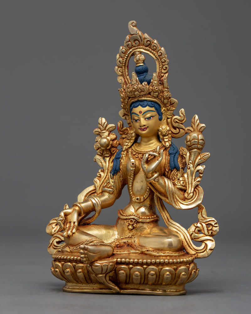 Green Tara Buddhist Statue | Traditional Himalayan Art of Nepal