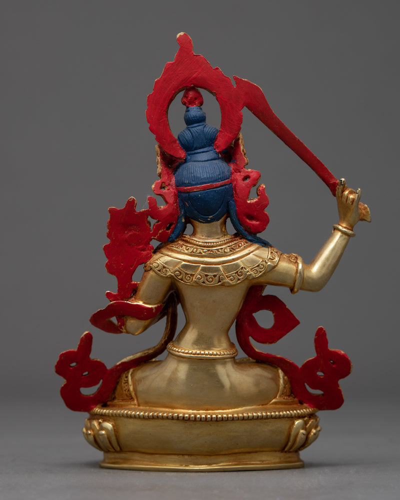 Peaceful Manjushri Statue | Traditionally Hand Painted Art