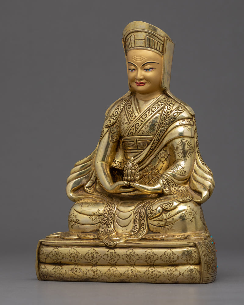 Gampopa Sculpture | Traditionally Hand Carved Statue