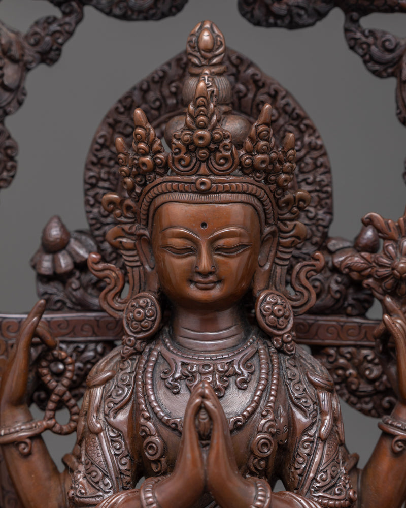 Chenrezig Bodhisattva Art | Traditionally Hand Carved Statue