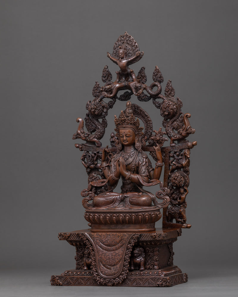 Chenrezig Bodhisattva Art | Traditionally Hand Carved Statue