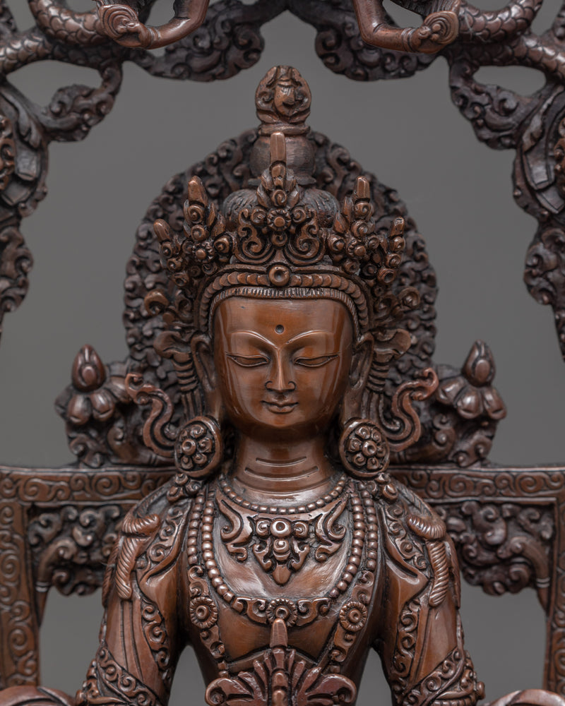 Amitayus Bodhisattva Sculpture | Traditional Buddhist Art