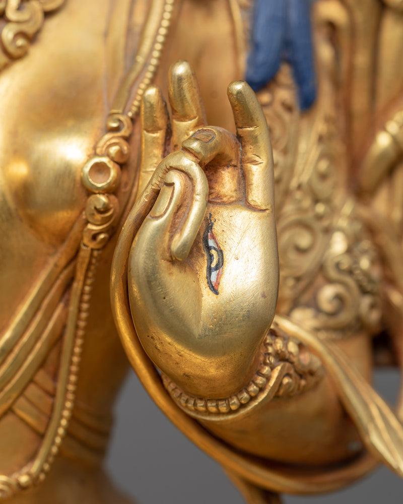 The White Tara Statue | Traditionally Sculpted Gold Sculpture