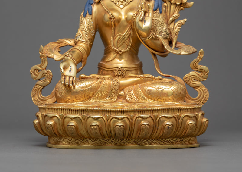 The White Tara Statue | Traditionally Sculpted Gold Sculpture