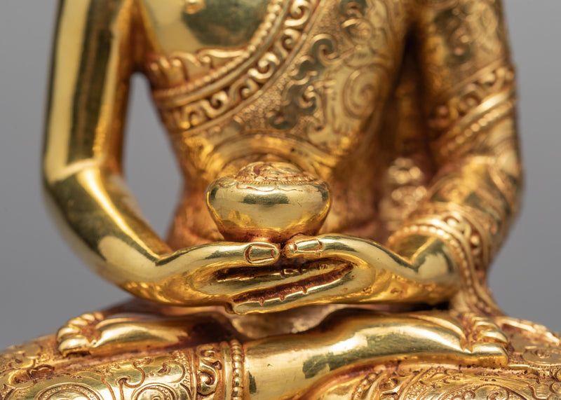 Amitabha Buddha Statue | Hand-made Gilded in 24K Gold | Buddha Statue