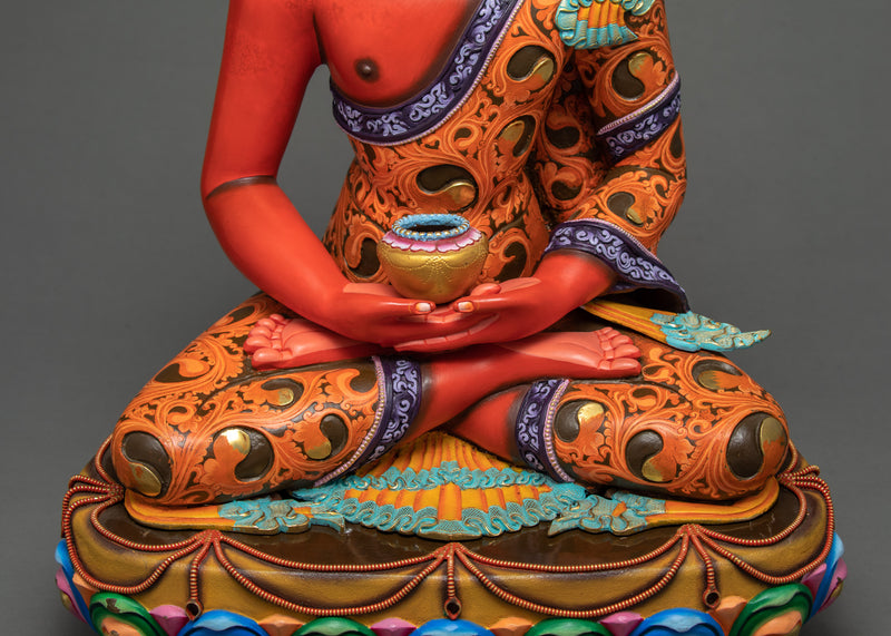 Buddha Amitabha Statue, Himalayan Buddhist Hand Carved Sculpture