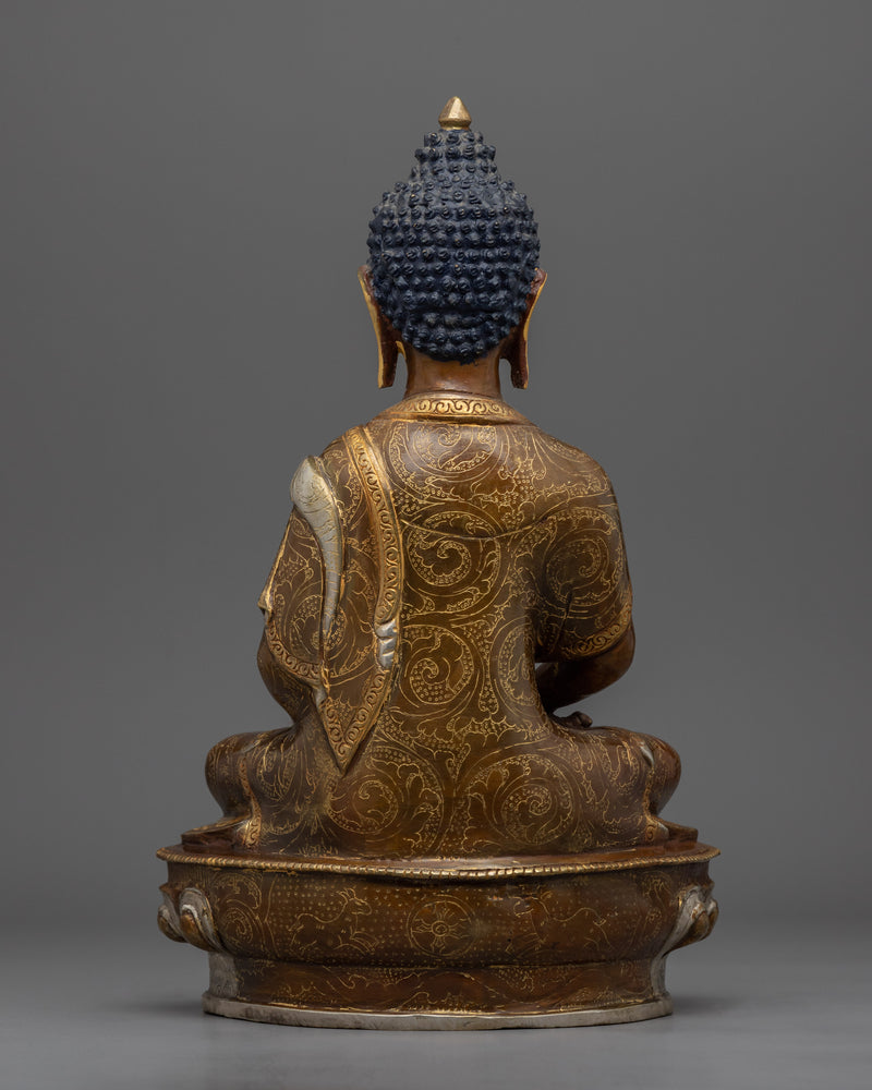 Dhyani Buddha Amitabha Sculpture | Gold-Plated Himalayan Art