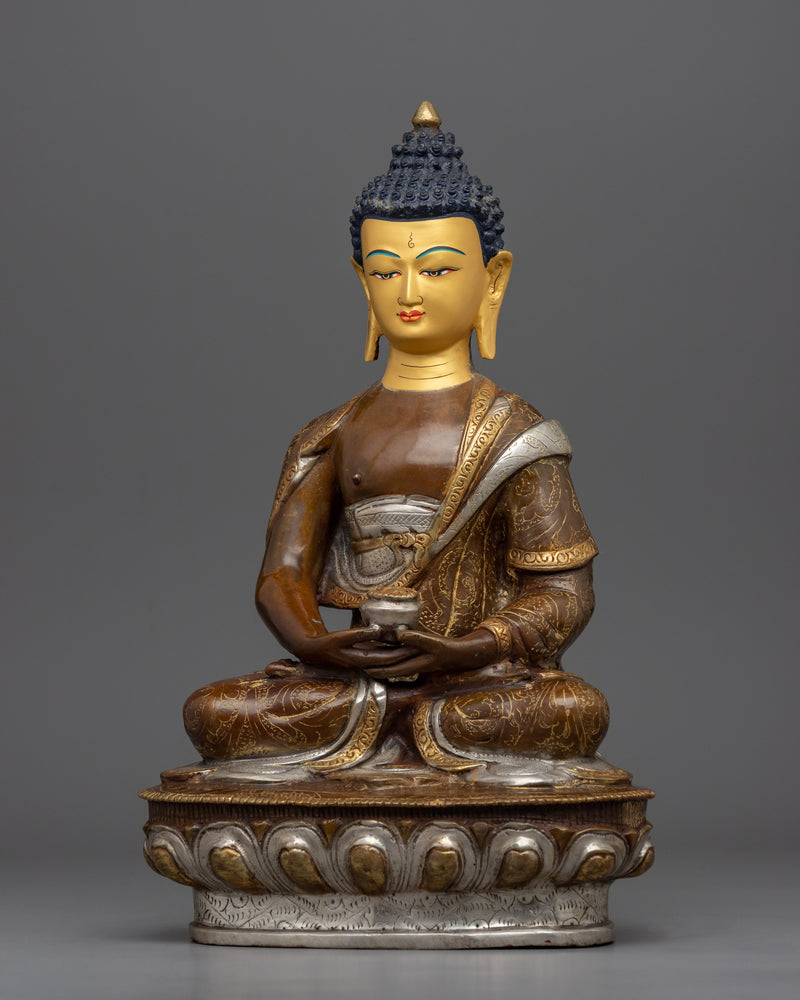 Dhyani Buddha Amitabha Sculpture | Gold-Plated Himalayan Art