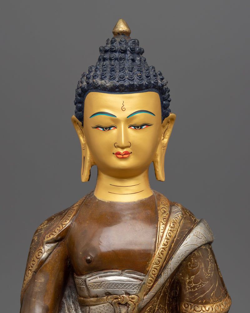 Dhyani Buddha Amitabha Sculpture | Gold-Plated Himalayan Art