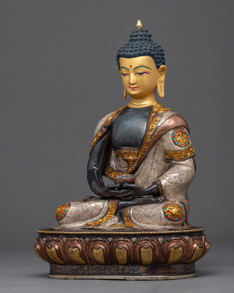 Namo Amitabha Buddha Copper Sculpture | Traditional Tibetan Art