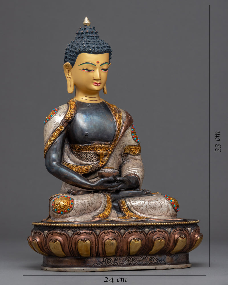 Namo Amitabha Buddha Copper Sculpture | Traditional Tibetan Art