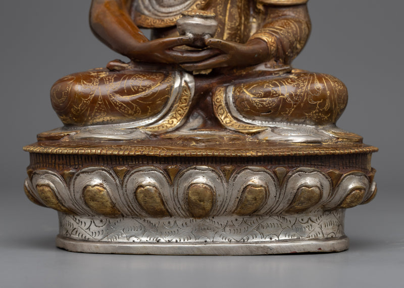 Dhyani Buddha Amitabha Sculpture | Gold-Plated Himalayan Art