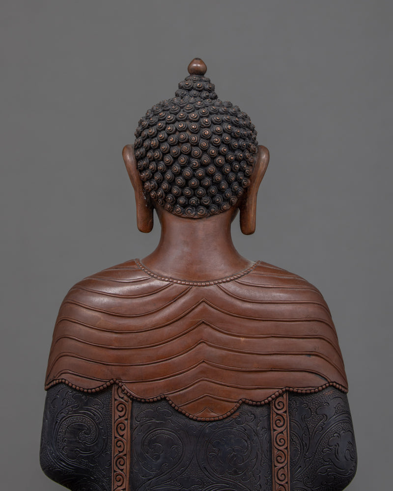 Amitabha Buddha Copper Statue | Traditional Hand Carved Sculpture