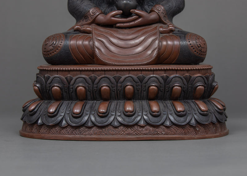 Amitabha Buddha Copper Statue | Traditional Hand Carved Sculpture