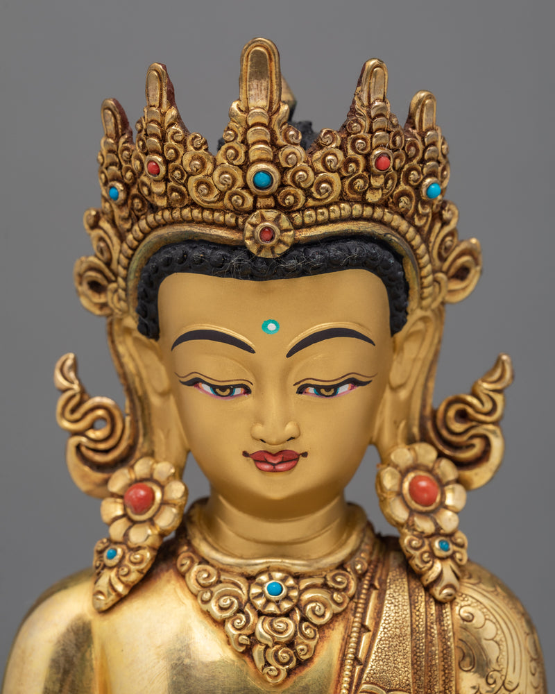 Akshobhya Buddha Statue | Tibetan Mitrugpa Coated With 24K Gold