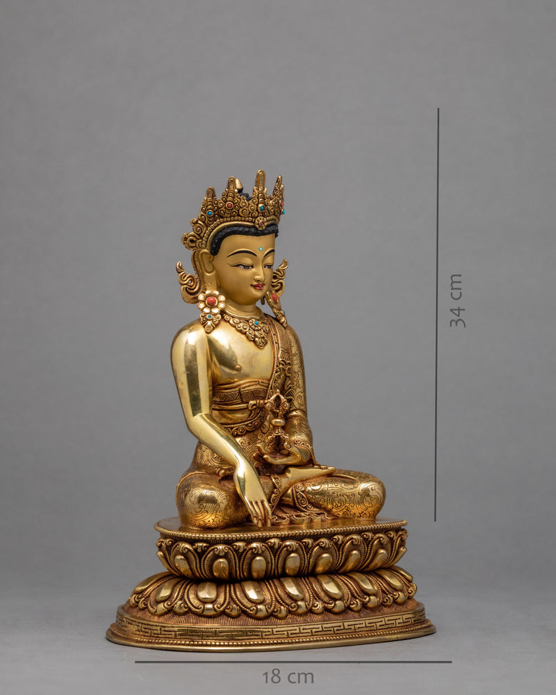 Akshobhya Buddha Statue | Tibetan Mitrugpa Coated With 24K Gold