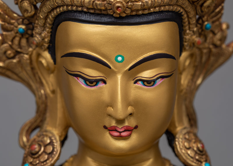 Amitayus Buddha Statue | Plated With Gold  buddha Sculpture