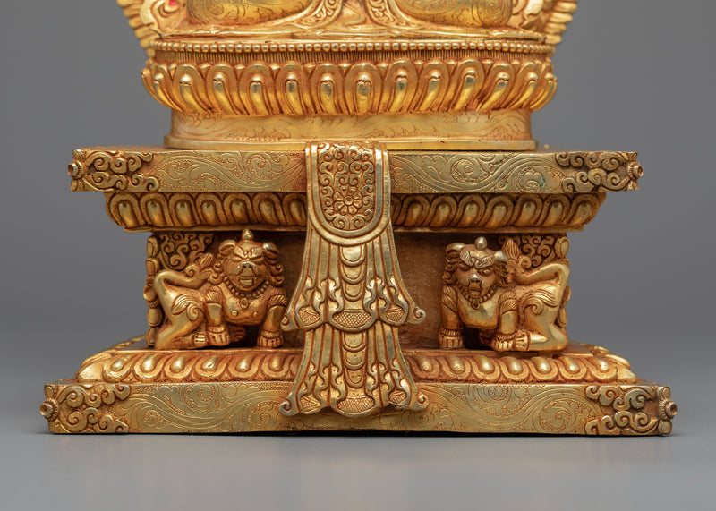 Practice Of Amitayus Sutra Sculpture | Buddha Amitayus Seated On Throne Statue