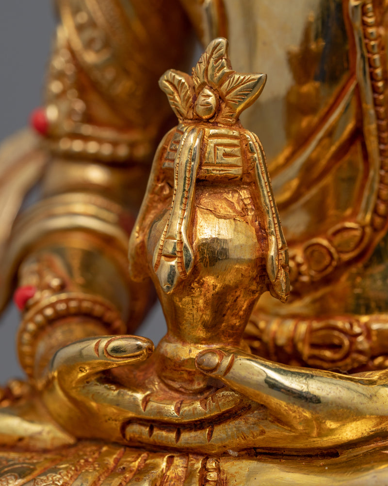 Handcrafted Amitayus Buddha Mantra Statue | Traditional Himalayan Art