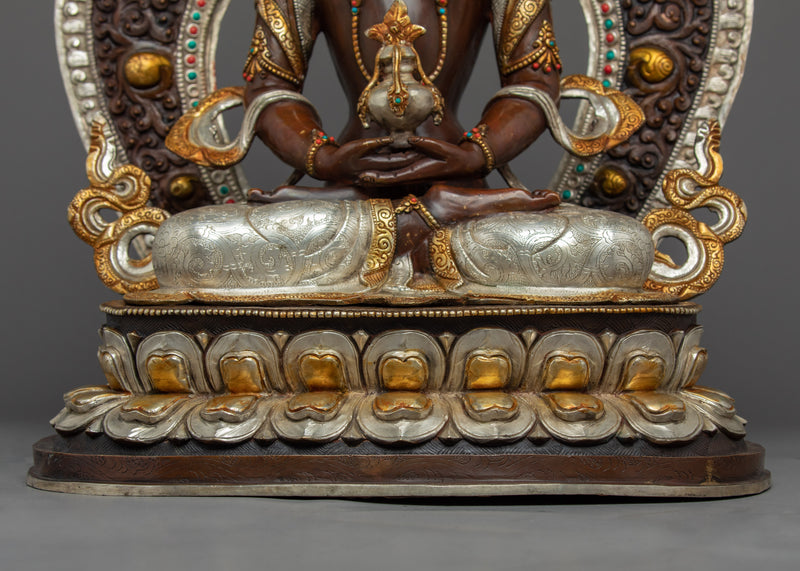 Buddha Amitayus Gold Statue | Hand carved Buddhist Deity