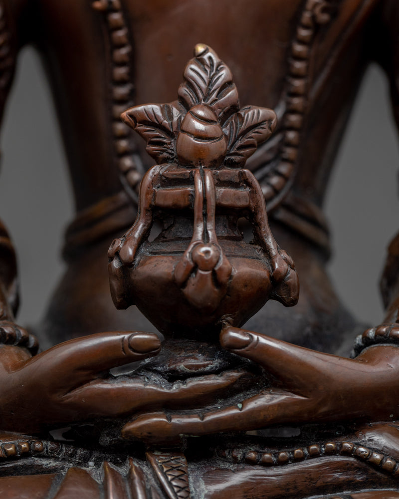 Amitayus Bodhisattva Copper Sculpture | Traditionally Hand Carved Statue