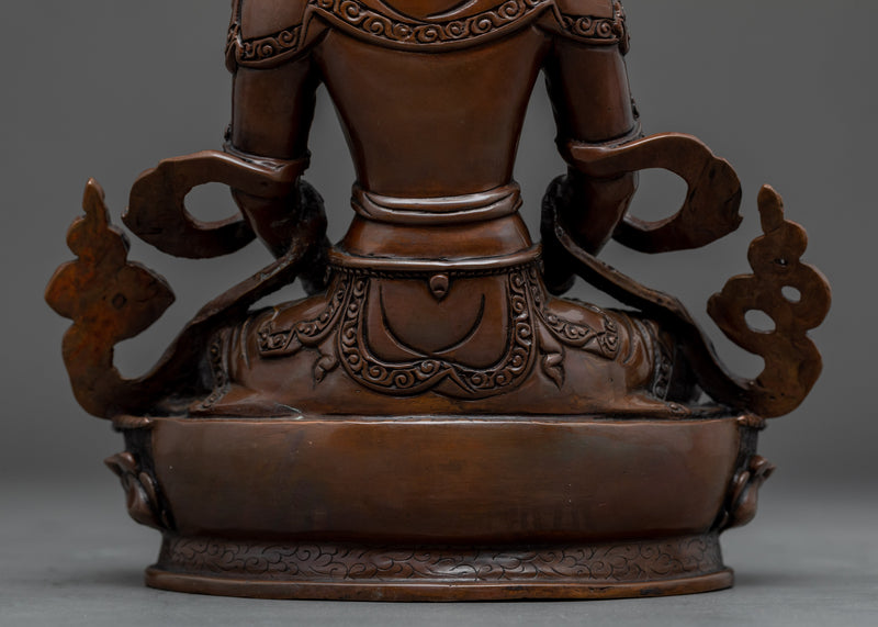 Amitayus Bodhisattva Copper Sculpture | Traditionally Hand Carved Statue