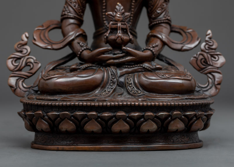 Amitayus Bodhisattva Copper Sculpture | Traditionally Hand Carved Statue