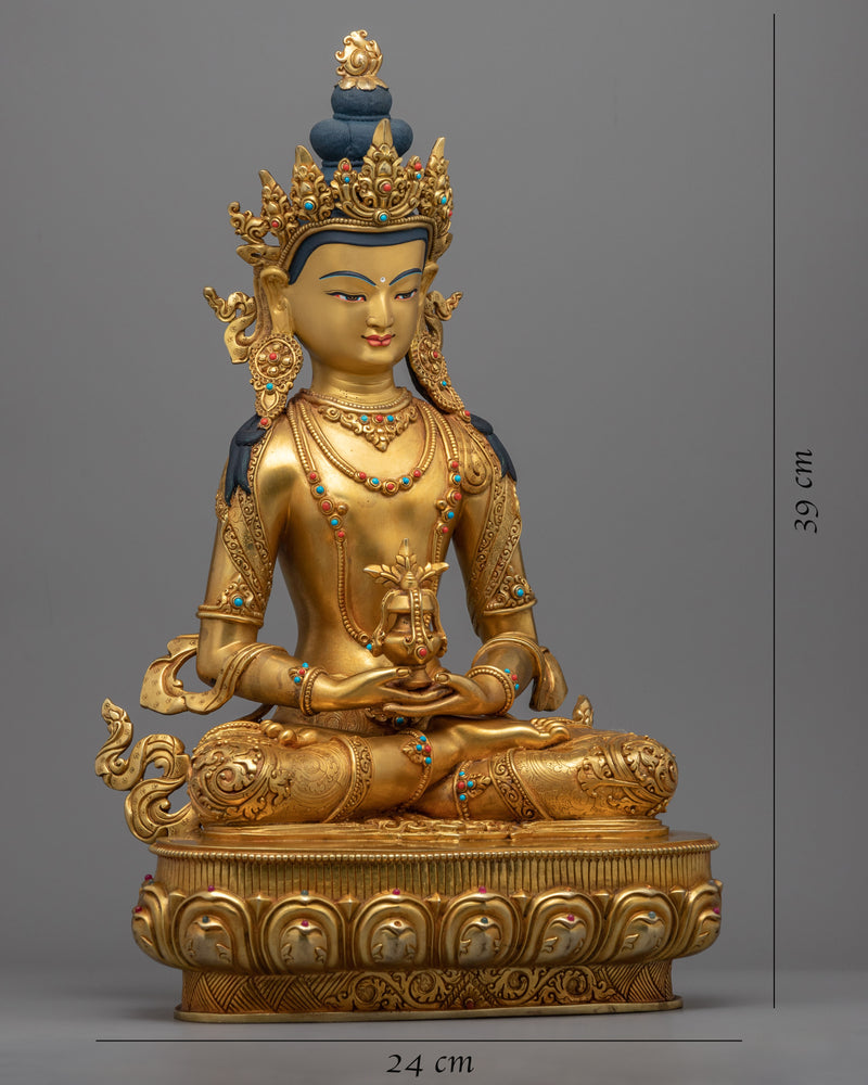 Amitayus Long Life Mantra Sculpture| Himalayan Buddhist Sacred Art