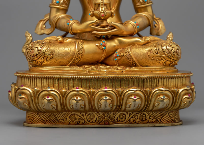 Amitayus Long Life Mantra Sculpture| Himalayan Buddhist Sacred Art