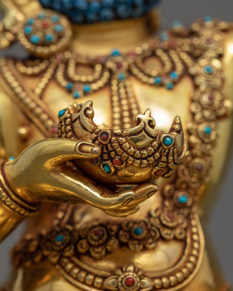 Mahasiddha Virupa Statue | Traditional Gold Gilded Art