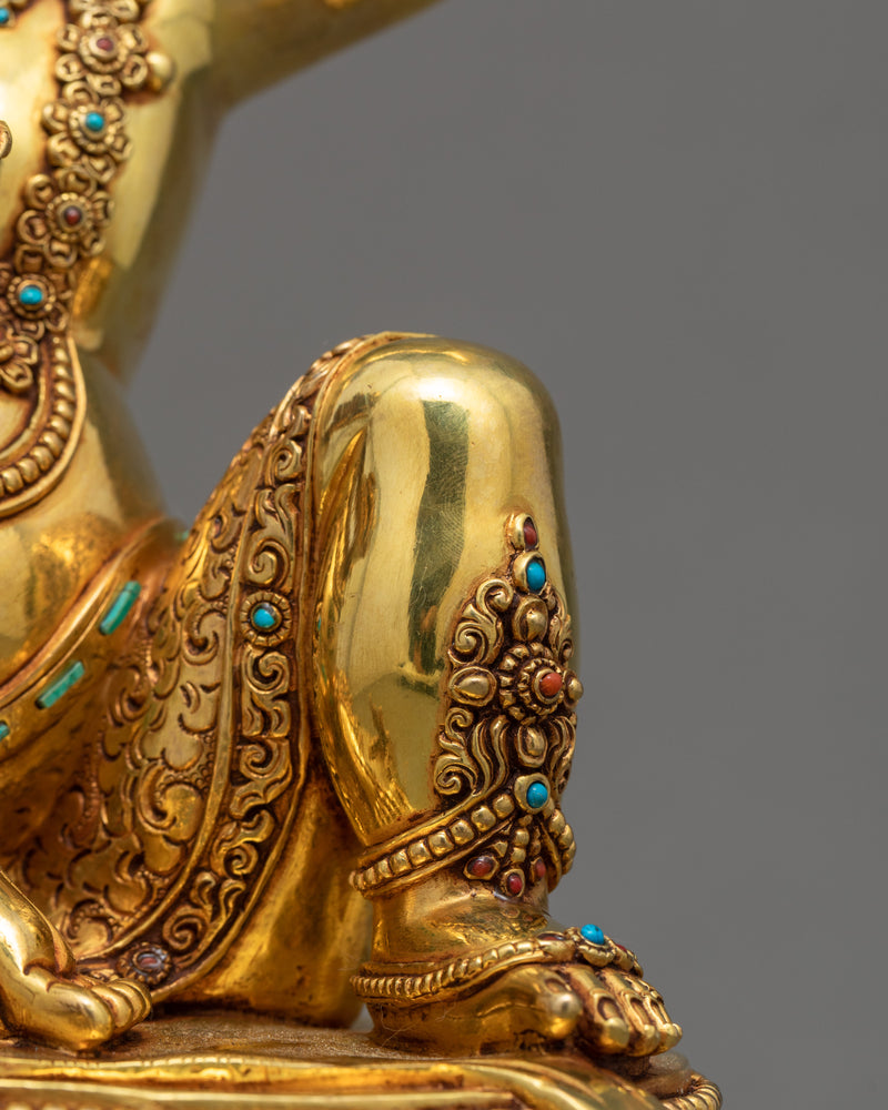 Mahasiddha Virupa Statue | Traditional Gold Gilded Art